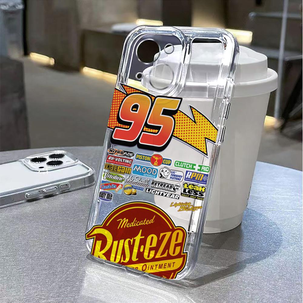 A Protective Case Featuring a Lightning Mcqueen Design, Made of TPU for Shock Resistance And Full Coverage, Compatible with Various for iphone Models Including 6, 7, 8, XR, X, Xs, Xs Max, 11, 12, 13, 14 Pro, 15 Plus, 16 Pro Max, And 17 Air.