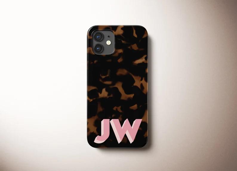 Custom Personalized Monogram Tortoise iPhone Case.Suitable for iPhone 17 Pro Max, 16 Plus, iPhone 15 Pro, iPhone 14 Pro, iPhone 13 Pro, iPhone 12.Holiday gift