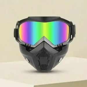 Full Face Shield with Integrated Goggles, Dustproof Sandstorm Anti-Fog Protective Mask, Breathable Clear Eye Visor for Outdoor Sports Cycling Work