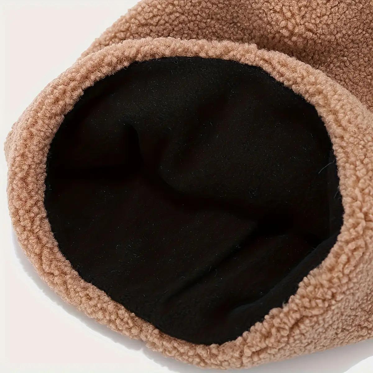 2-in-1 Winter Warm Set: Unisex Soft Thickened Fleece Earflap Hat and Neck Warmer Set - Lightweight Convertible Hat and Face Mask Neck Warmer, Windproof Cold Weather Gear, Suitable for Skiing, Hiking, Cycling (Not Bulky), Women's Winter Hat