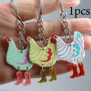Cute Chicken Design Keychain, 1pc Funny Animal Design Keychain, Universal Decoration Pendant for Car Key, Bag, Backpack, Phone, Handmade Keychain