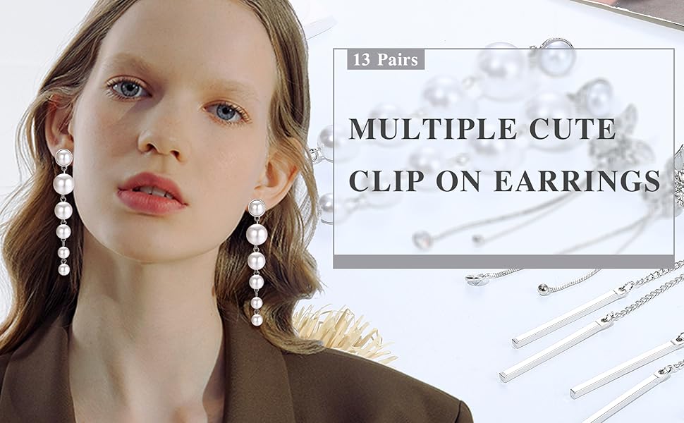 Sanfenly 13 Pairs Clip On Earrings for Women Gold/Silver Non Pierced Clip On Stud Earrings Clip Dangle Earrings Rhinestone Simulated Pearl Butterfly Flower Star Knot Hypoallergenic Clip Earrings Set Sanfenly 13 Pairs Clip On Earrings for Women Gold/Silver Non Pierced Clip On Stud Earrings Clip Dangle Earrings Rhinestone Simulated Pearl Butterfly Flower Star Knot Hypoallergenic Clip Earrings Set
