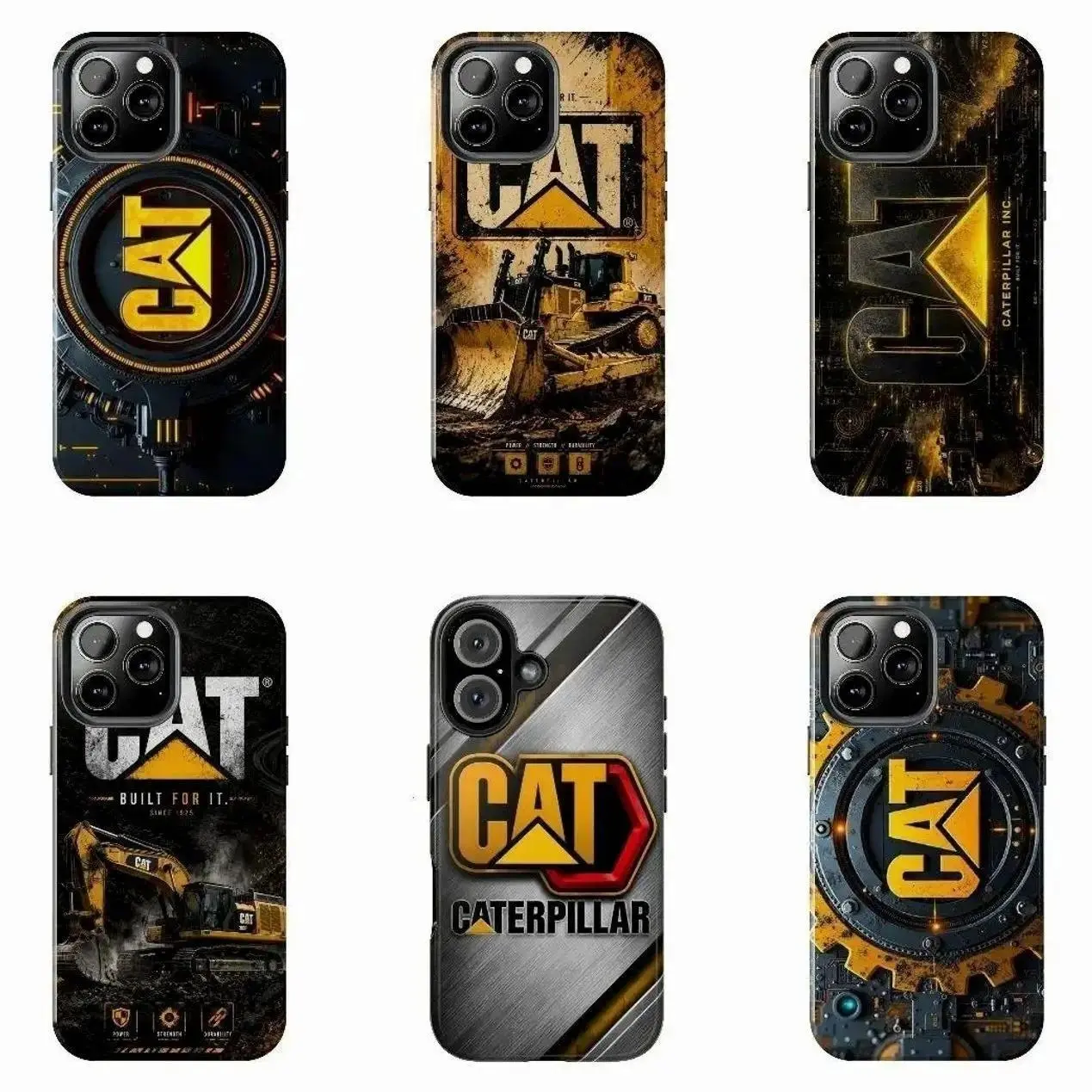 CAT Heavy Equipment Phone Case – Caterpillar Industrial Machinery Cover, Suitable for iPhone 17-11 Pro Max/Plus and  Samsung Galaxy S23-25
