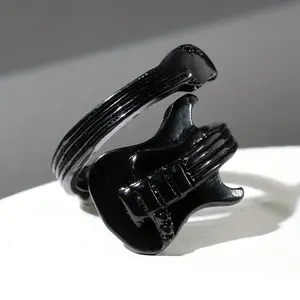 One Fashion Rock Guitar Style Ring for Men Hip Hop Punk Open Ring