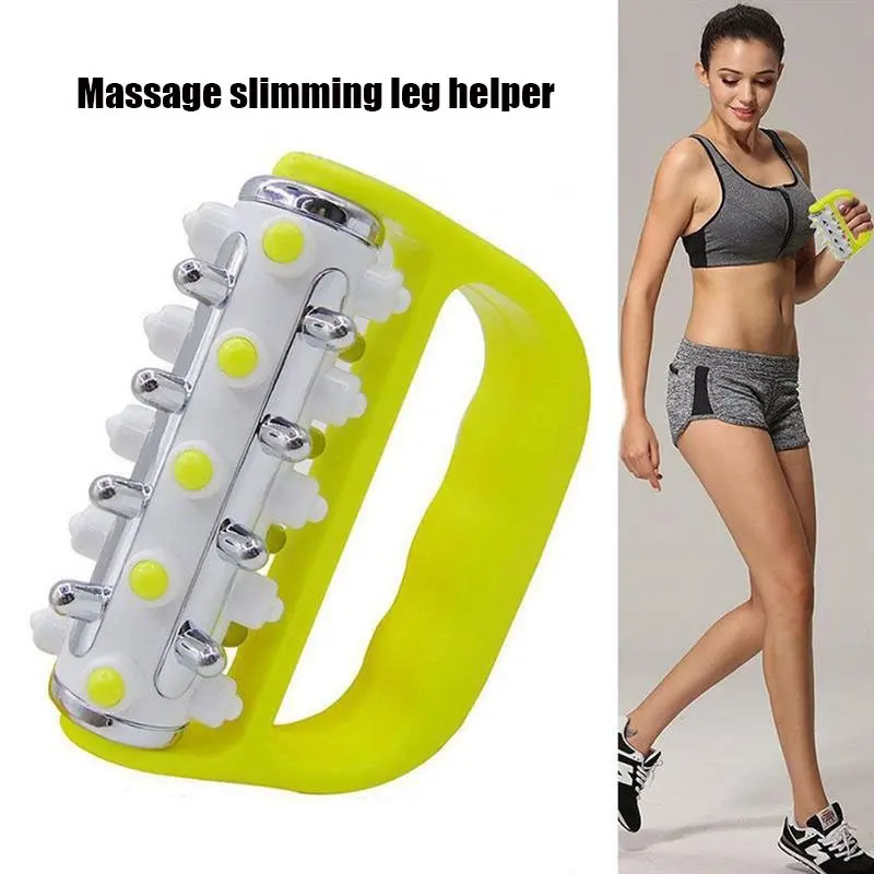 New Roller Massager, Handheld Mini Five-Row Plastic Massage Tool, Ergonomic D-Handle Fascia Massager, Reduces Fatigue, Relieves Tension, Handheld Body Roller