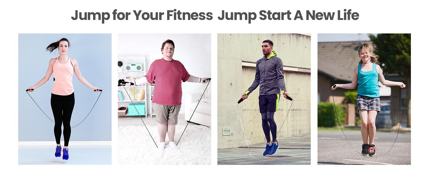 Speed Jump Rope with Ball Bearings, 160g Weighted Adjustable Steel Cable Skipping wire Rope, Tangle Free Fitness Jump Rope with Foam Handles, Cardio Workout Equipment for Women Men Kids, Home Gym Training Essential