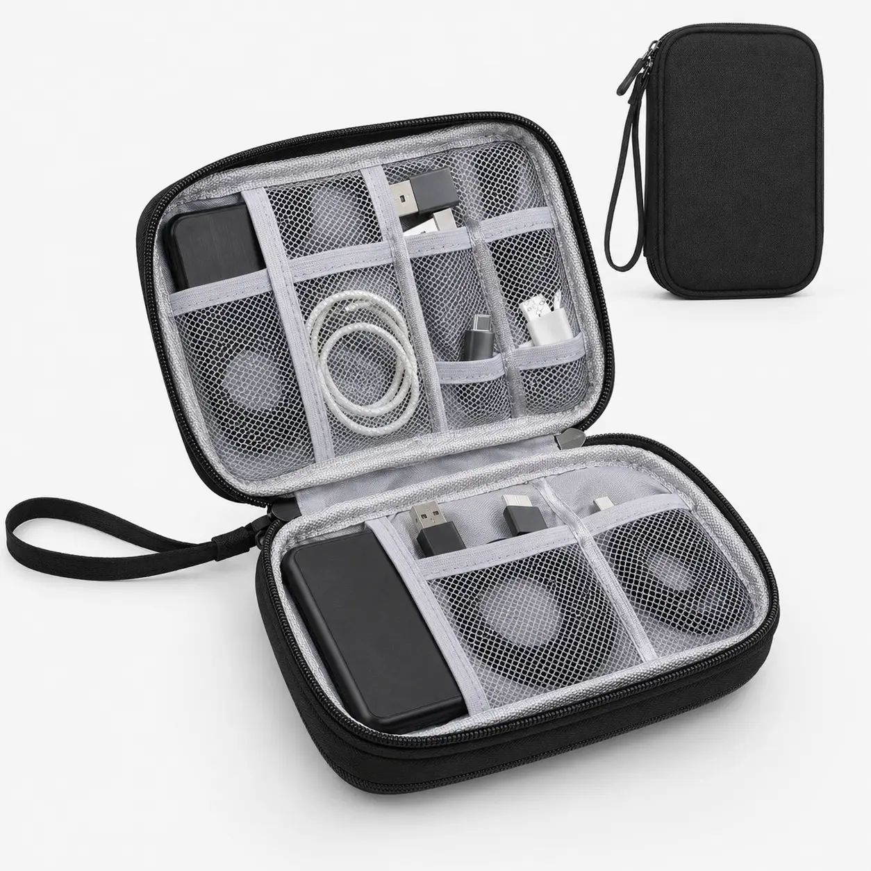 Waterproof Polyester Gadget Organizer Bag, Compact Travel Pouch with Easy Accessibility for Cables and Electronic Accessories,work