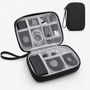 Waterproof Polyester Gadget Organizer Bag, Compact Travel Pouch with Easy Accessibility for Cables and Electronic Accessories