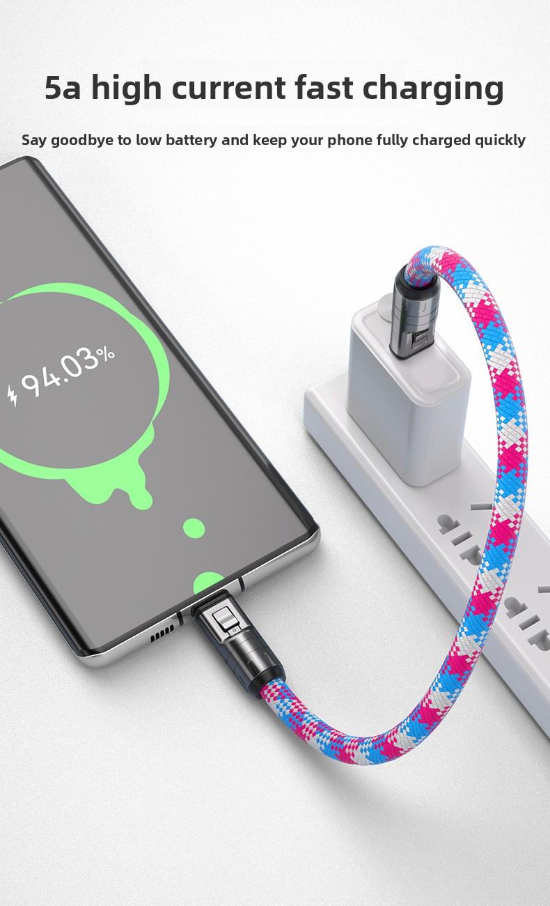 New 2-in-1 phone lanyard data cable PD240W super fast charging suitable for mobile phones and computers