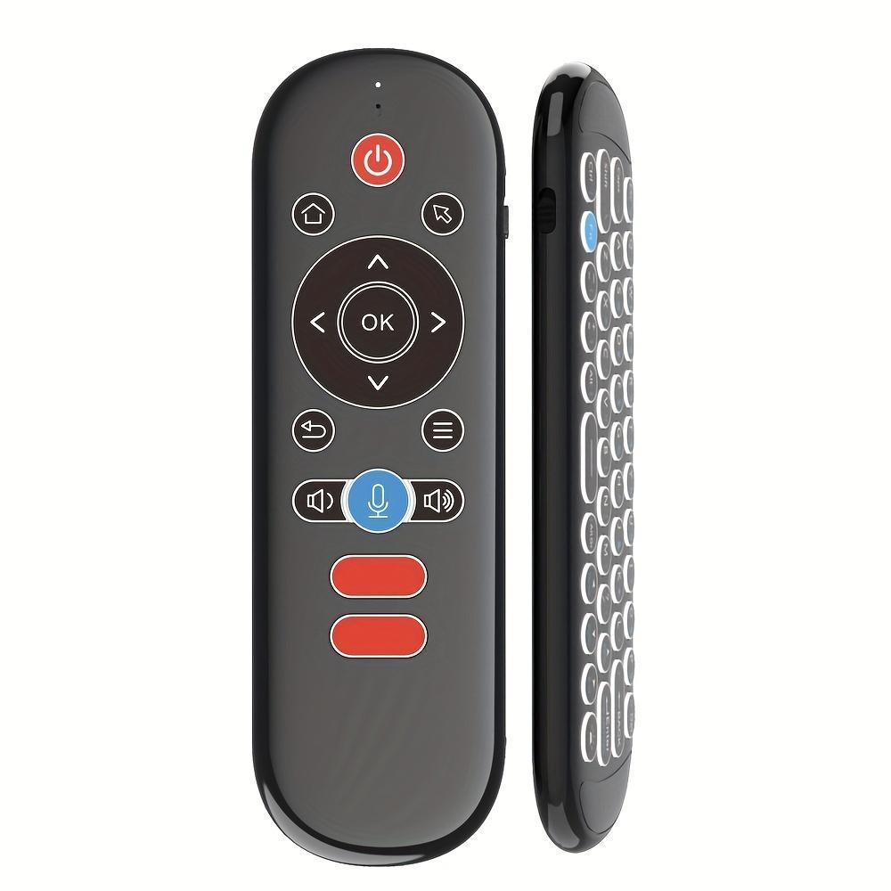 Wireless Remote Control Mouse with Mini Keyboard, Backlight Function, 6-Axis Gyroscope, Smart TV Voice Search, Suitable for Smart Tvs, Projectors, TV Boxes
