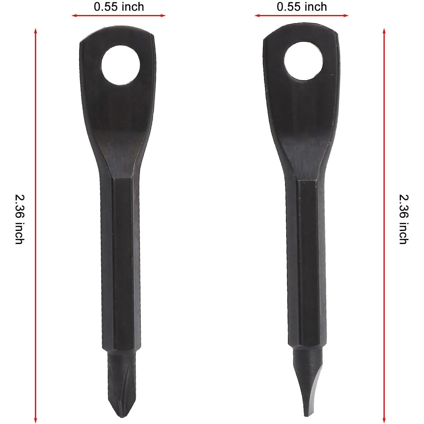 2 Set (4pcs) Portable Multifunction Key Chain  Mini Key Shape Travel Kits Outdoor  Tool with Key Ring Gifts for Men (Black and )