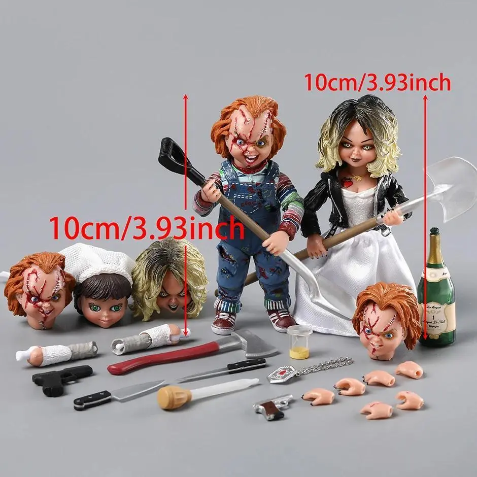 toy Bride Of Chucky Ultimate Chucky & Tiffany Action Figure Hand Made Toy Peripherals Collection Gift