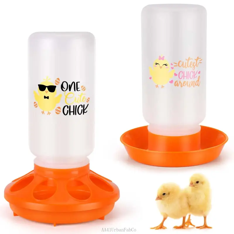 1L Automatic Feeder-Waterer Set, Poultry Brooder Kit for Baby Chicks, Essential Chicken Coop Accessories, Baby Birds