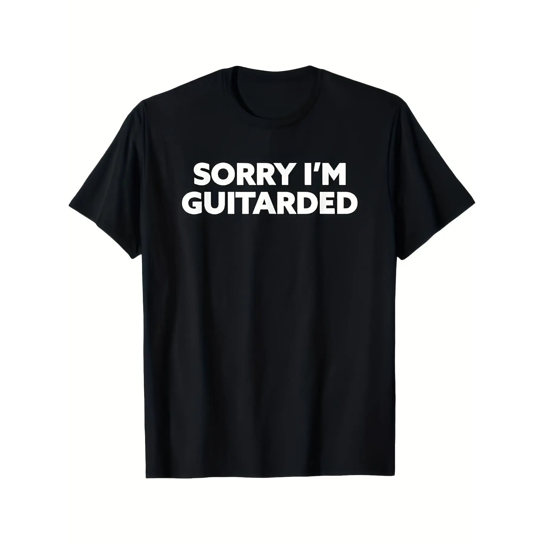 Men's & Women's "Sorry I'M Guitarded" Guitar Joke, Music Pun Unisex 100% Cotton T-Shirt, Soft, All Season Casual Streetwear Essential, All-Match All Season Style, Affordable Daily Wear & Perfect Gift for Fans And Friends