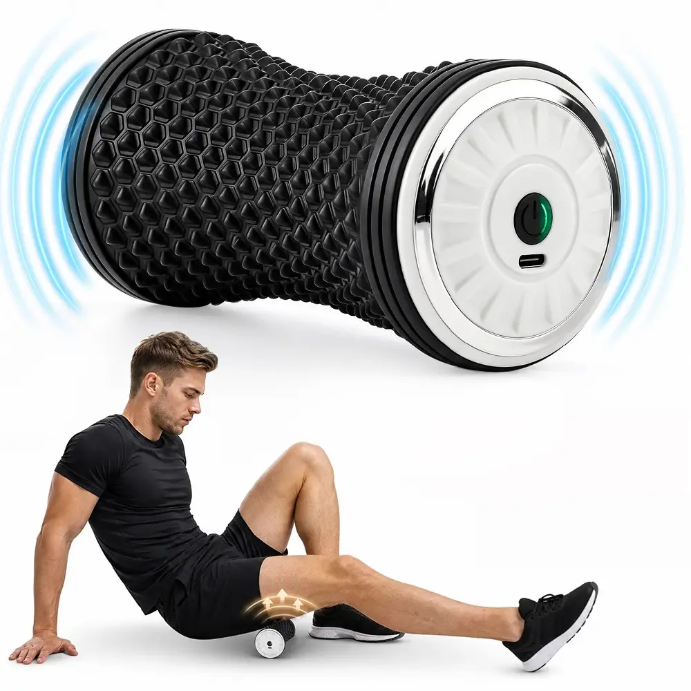 Deep Tissue Roller Massager, Fascia Massage Ball, 3-Level Vibration, Muscle Relaxation, Roller for Foot, Shoulder, Neck, Waist, Legs