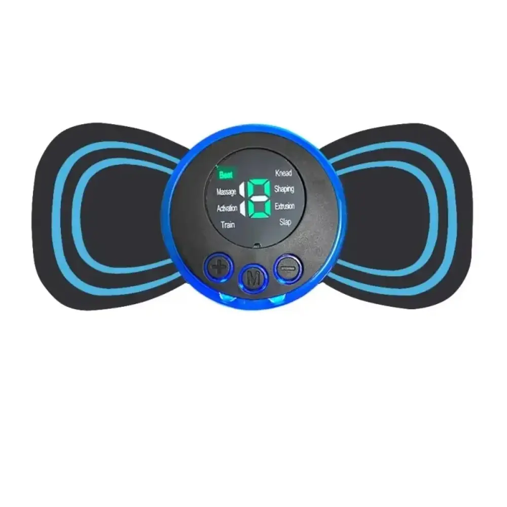 Portable EMS Magnetic Muscle Massager - Cordless, Built-in 150mAh Rechargeable Battery, 8 Modes, 19 Adjustable Intensities, EMS Microcurrent Device for Neck Pain Relief & Office Relaxation