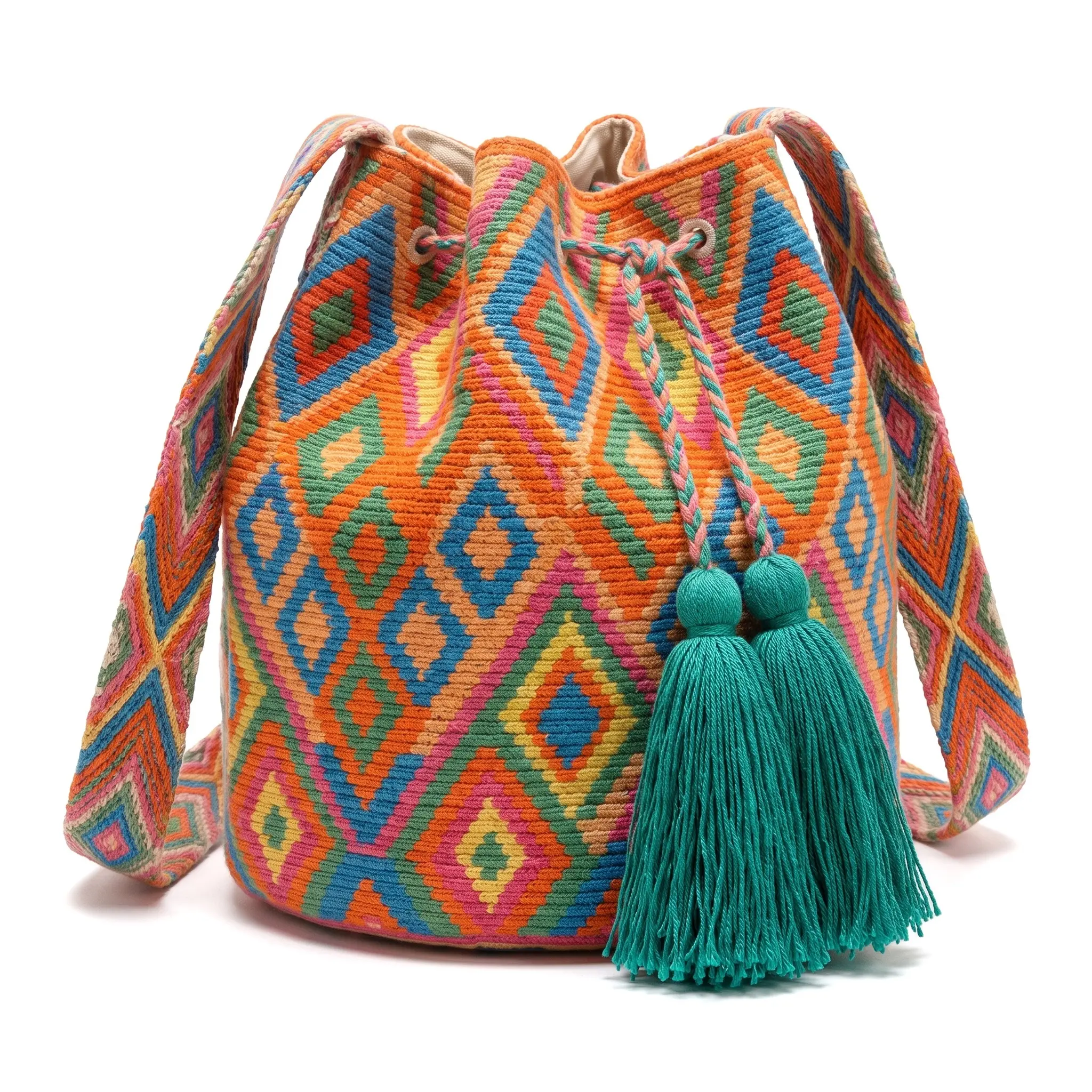 Men's Printed Cotton Canvas Bucket Bag, Casual Commuter Crossbody Shoulder Bag, Medium Tote with Drawstring Closure & Zippered Secret Pocket, 25*23*16Cm, All Over Print, Athletic, Expandable, Anti-Theft, Holds Shape, Anti-Theft Zip, Lightweight, Single St