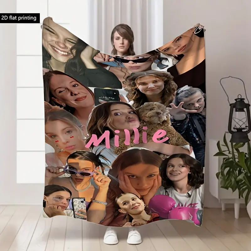 Millie Printed Flannel Blanket - Suitable for beds, sofas, love sofas, travel, camping, as a double blanket or family blanket. A great gift for friends, fathers, mothers, Halloween, birthdays, and all seasons. Warm and comfortable. - A perfect gift for hi