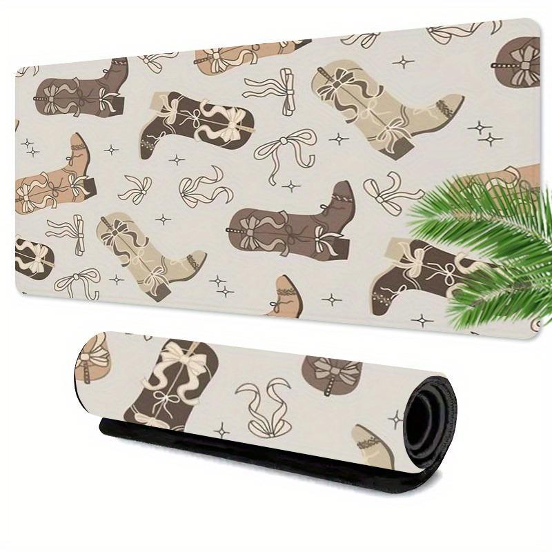 Western Cowboy Boots Pattern Mouse Pad, Rectangle Gaming Mouse Pad, Office Desk Keyboard Mat for Home Office Desk, Desk Accessories