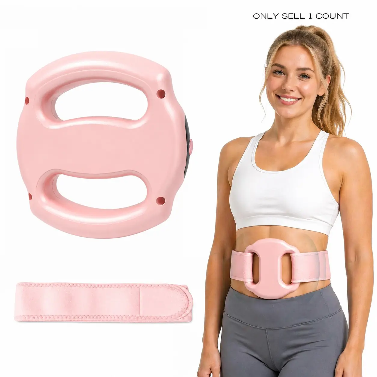 Cordless Vibration Plate with Belt, Adjustable Portable Cordless Vibration, Rechargeable Fascia Ring Massager, Fascia Reliever for Whole Body , 3 Modes & 5 Speeds, Gift for Women Men