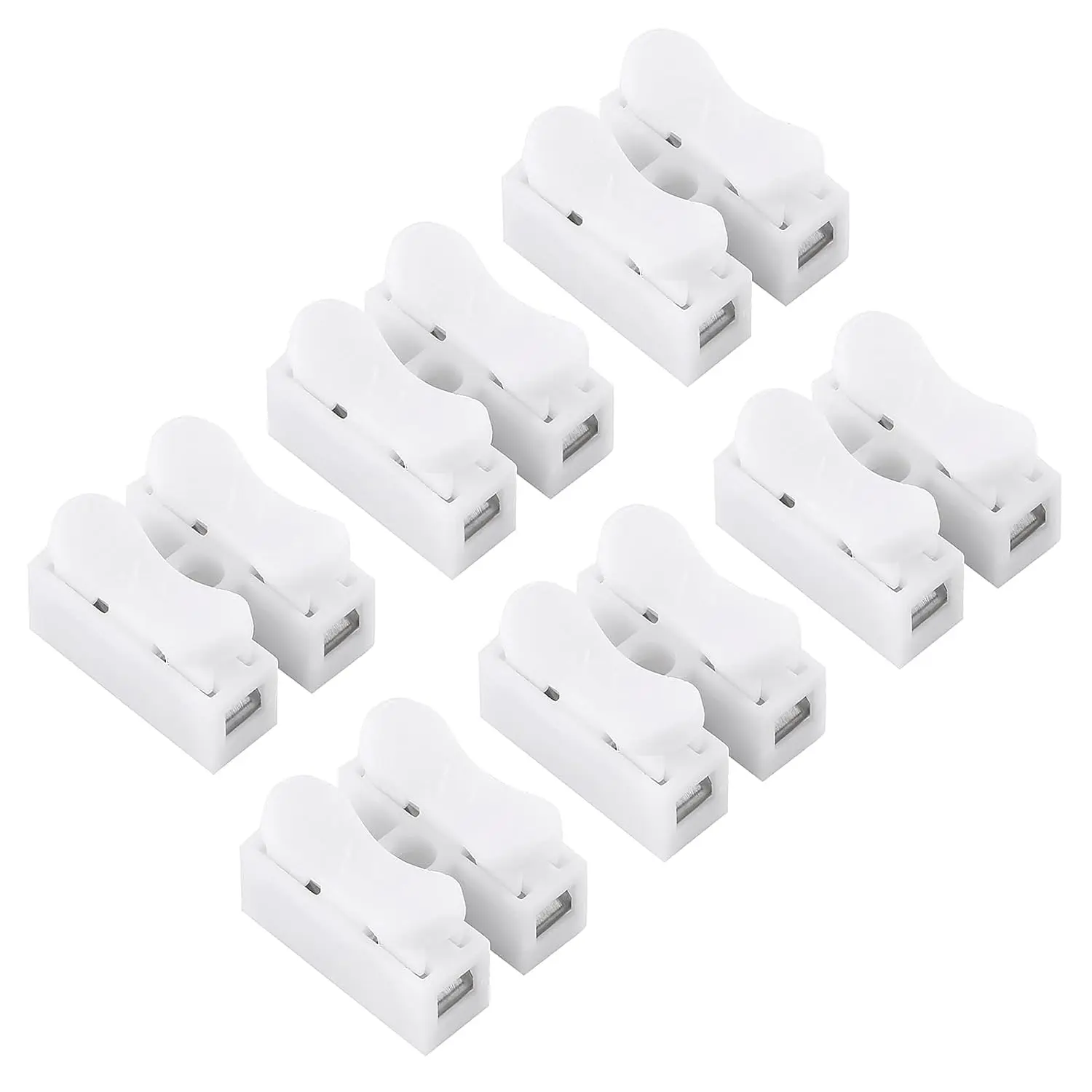 GJANSH 2 Pin Wire Connectors, 50/100PCS Spring Wire Connectors Terminal Cable Clamp Connectors, Quick Terminal Wire Connector for Wire LED Strip Light Wire Connecting