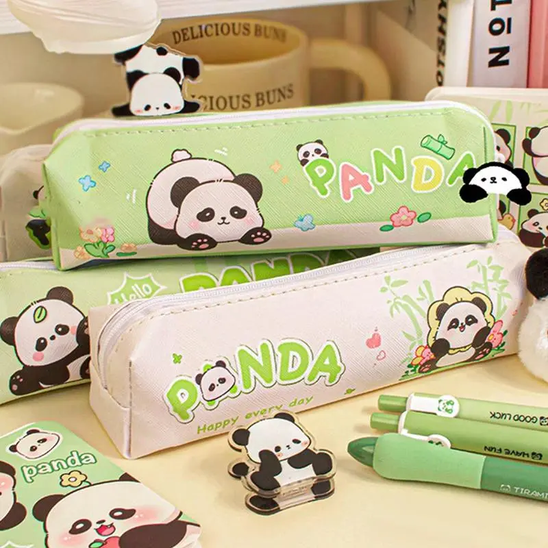 1PC Cartoon Canvas Capybara Rabbit Panda Pen Bag Stationery Box Large Capacity Pencil Case School Supplies gift favor mini funny graduation