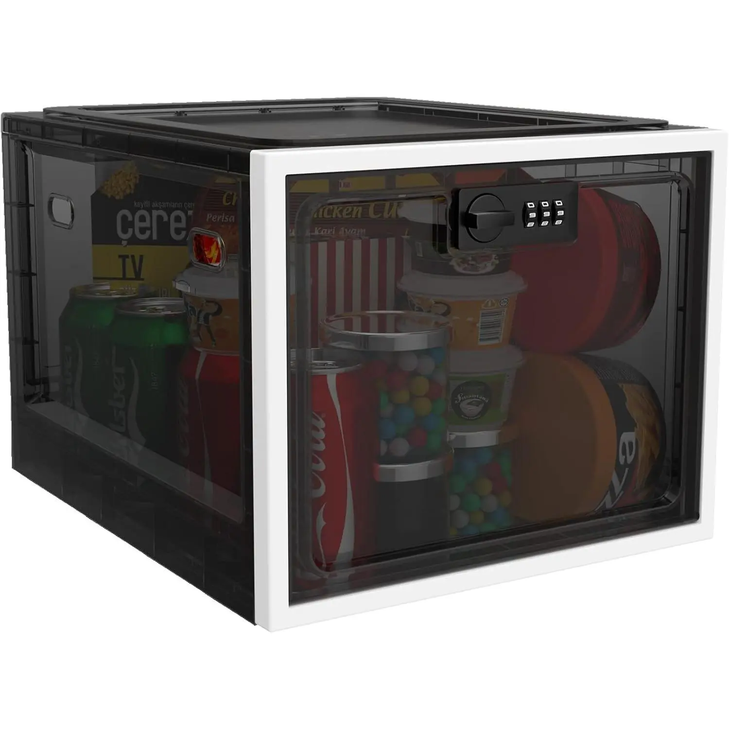 Large Medication Lock Box, Lockable Medicine Storage Box for Medicine Safe/Phone/Refrigerator/Personal Items/Home/Office/Dorm, Black