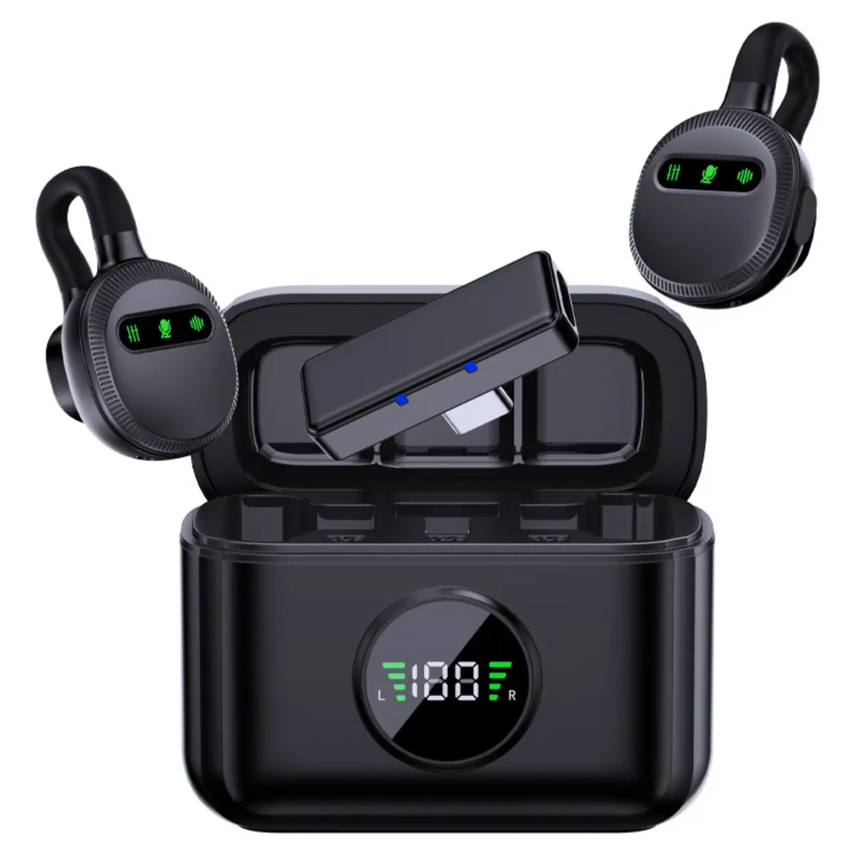M51 Compact Hidden Magnetic Clip Wireless Lavalier Mic with Noise Cancelling, High-Quality Audio for Live Streaming, Recording