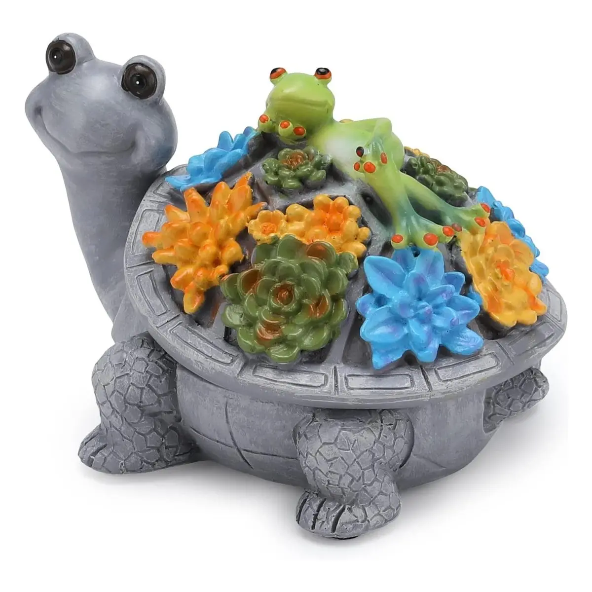 Handmade Resin Ashtray with Lid - Tortoise and Frog Design Windproof Cigarette Ash Tray, Home Decor Table Smoking Set for Indoor-Outdoor Use, Ideal Gift for Office Bar, Box