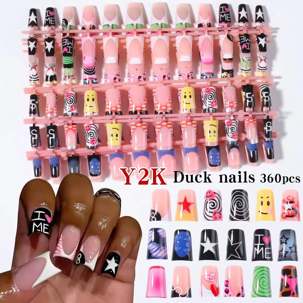 360pcs Y2K Almond Shape Nail Art Set, 15 Mixed Macaron Colors, Acrylic False Nails, DIY Daily Use for Women and Girls