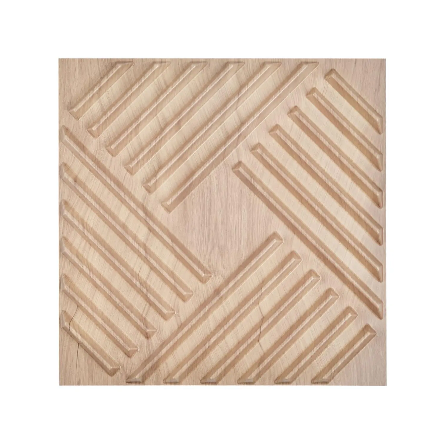 VEVOR 3D Wall Panels, 12-Pack 19.7" Size PVC Modern Minimalist Salt Tiles, 32 Sq. Ft Coverage Accent Panels, Light Wood Interior Home Decor for Bedroom, Living Room [Tool Upgrade]
