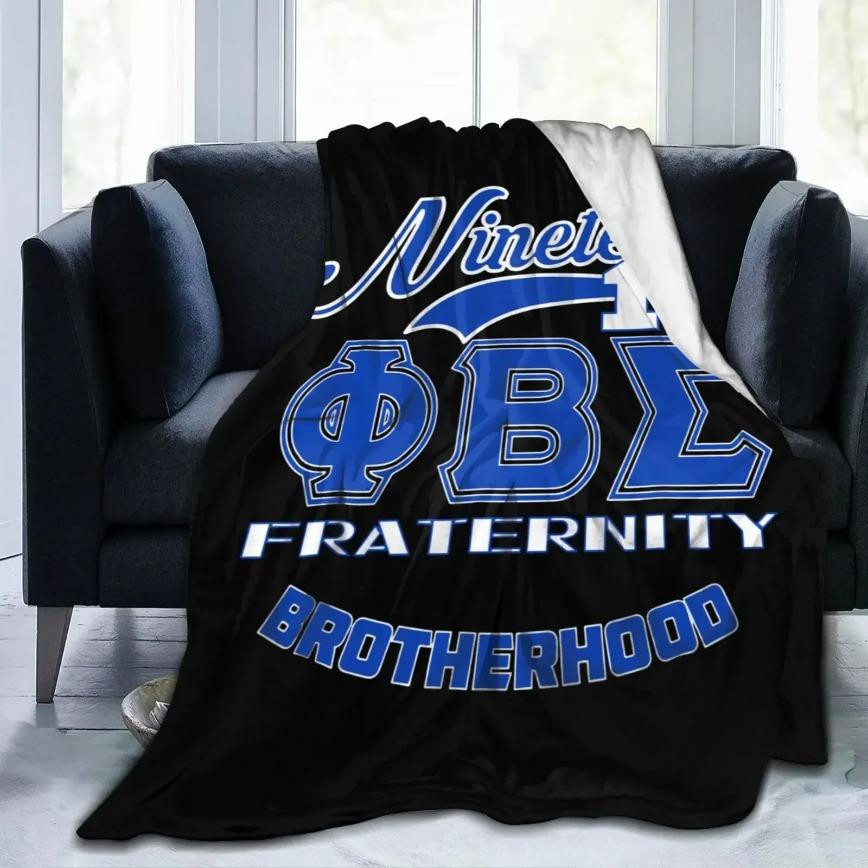Phi Beta Sigma Fraternity PBS Blanket Ultra Soft Flannel Fleece Cozy Warm Bedroom Couch Sofa Throw Bedding Tapestry Decor Decorative Throw Perfect Birthday Gift Christmas Gift for Fraternity Members Viral Trending Greek Letter Style