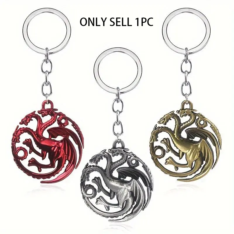 1/20pcs Film and TV Peripheral Retro Style Collectible Three-headed Dragon Keychain Pendant Role Playing Props