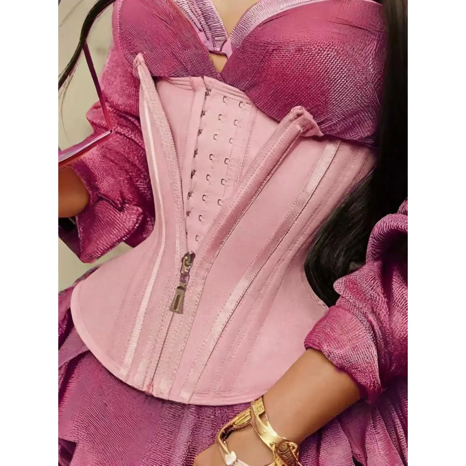 Women's High Compression Waist Trainer - Stretchy, Comfortable Zipper & Hook Cincher, Bodycon Day/Casual Invisible Shapewear for Tummy Control, Lower Belly Slimming & Postpartum Hourglass Enhancement, Adjustable Ab Compression Shapewear Belts, Form-Fittin
