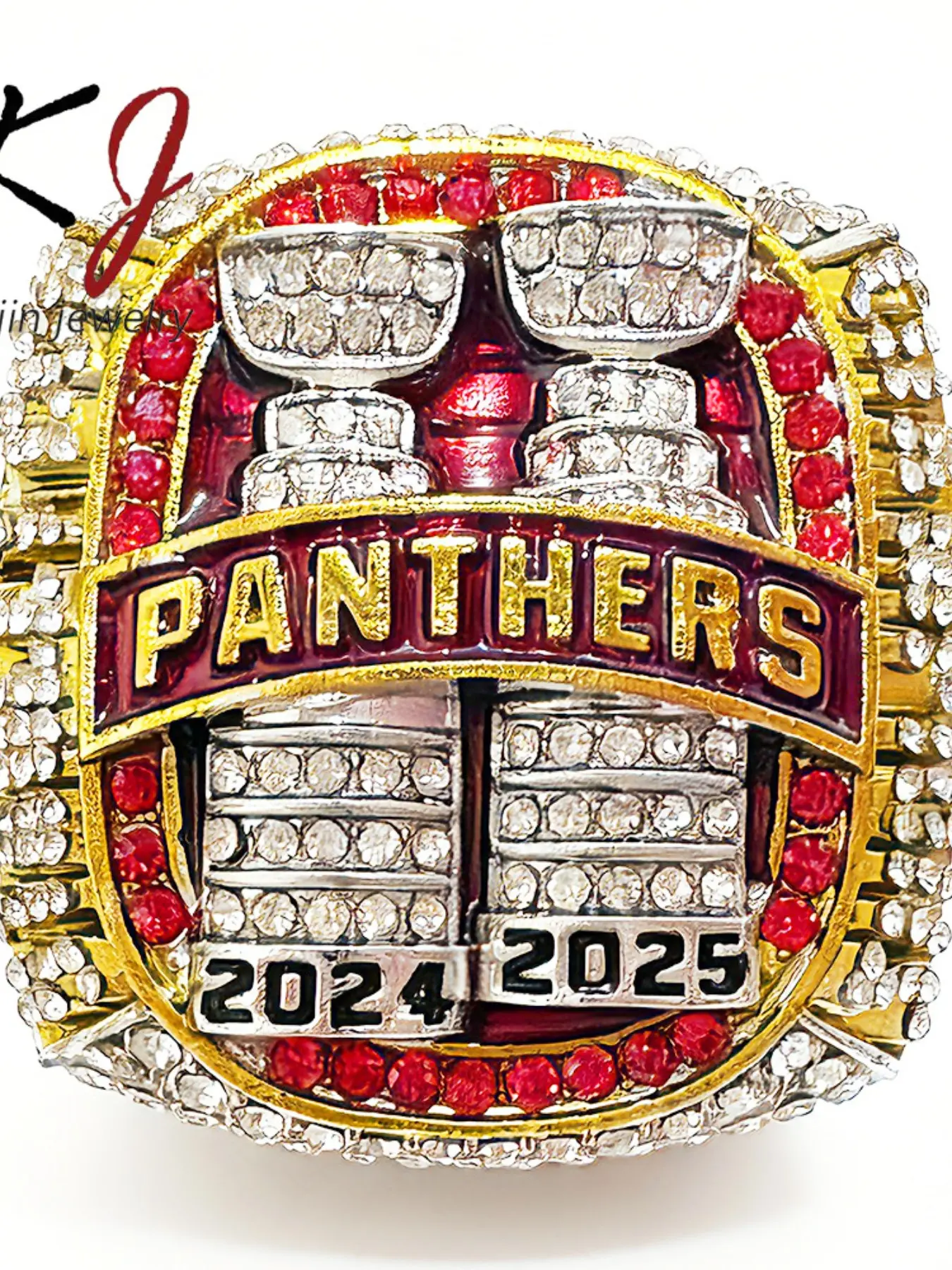 2026 Ice Hockey Champion Ring, Fan Memorial Jewelry, Sporty Style, Alloy Material, All Seasons, Plain Pattern, Entertainment Memorabilia