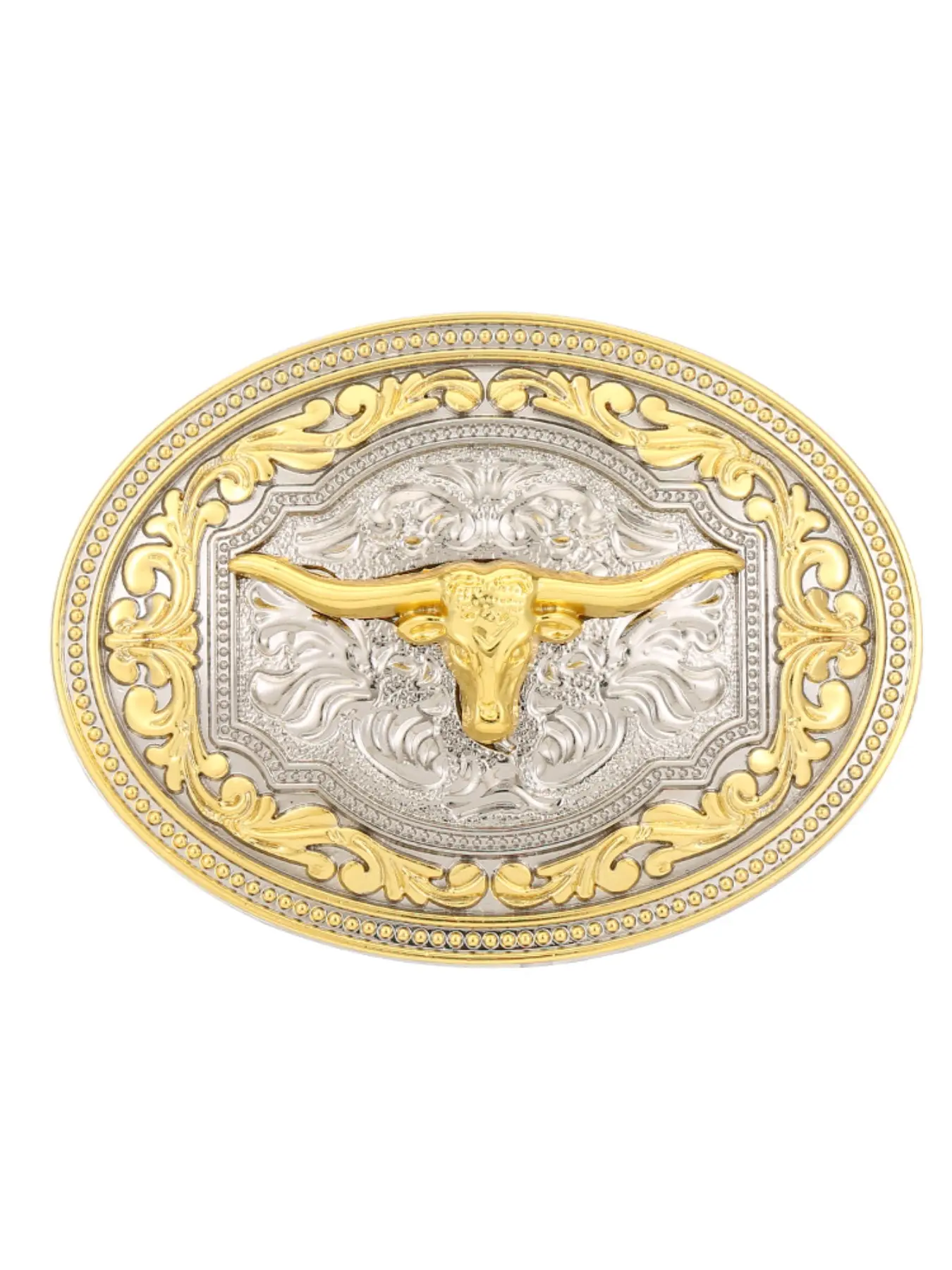 Western Cowboy Belt Buckle, Oval Design, Men's Casual Animal Pattern Belt Buckle, All Seasons Accessory