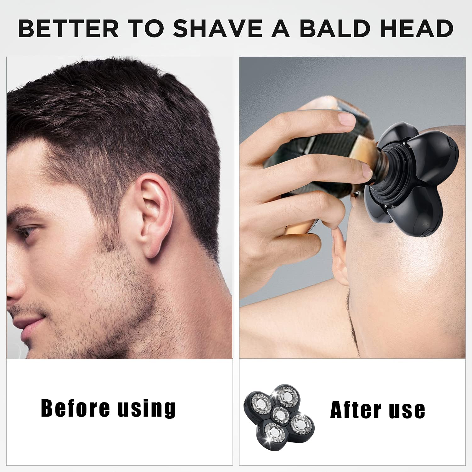 Shaver Replacement Blades Compatible with Freedom Bald Men Head Shaver Kit,5 Head Shaver Heads for Bald Men Head and Face Electric Razor Shaver Replacement