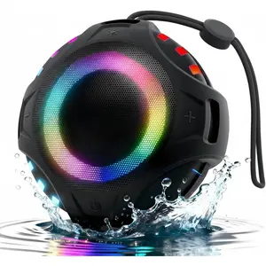 Speaker, IPX7  Portable  Speaker with 15W Immersive Audio, 30H Playtime, LED Light,  5.3, Support TWS,  Speakers for Outdoor Camping