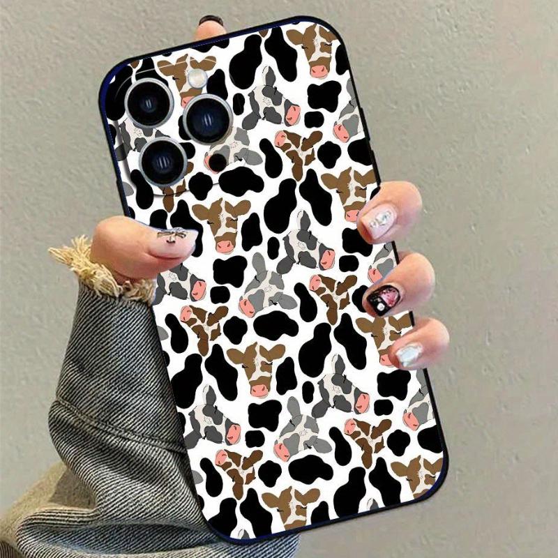 Straight Edge Phone Case for iPhone 15 Plus 16 Pro Max 14 13 12 11 XR XS A cowboy and boot-themed Pattern Shockproof Silicone TPU Bumper Drop Protection Soft Cover