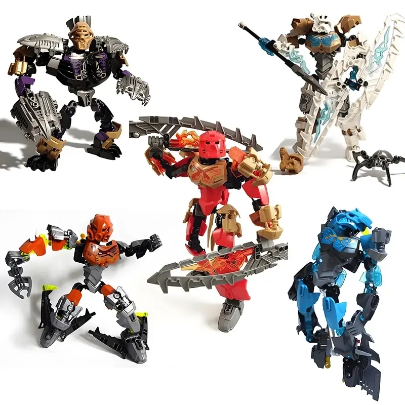 2in1 Bionicle Warrior Building Block Master Protector Series Kopaka Lewa Onua Jungle Figures Anime Collection Brick Toy Kid Gift