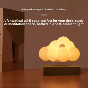 Magnetic Levitation Anti-Gravity LED Cloud Lamp - Modern Home Decor Statue, Bedroom Ambiance Light, Study Desk Ornament, Romantic Birthday Gift for Boyfriend