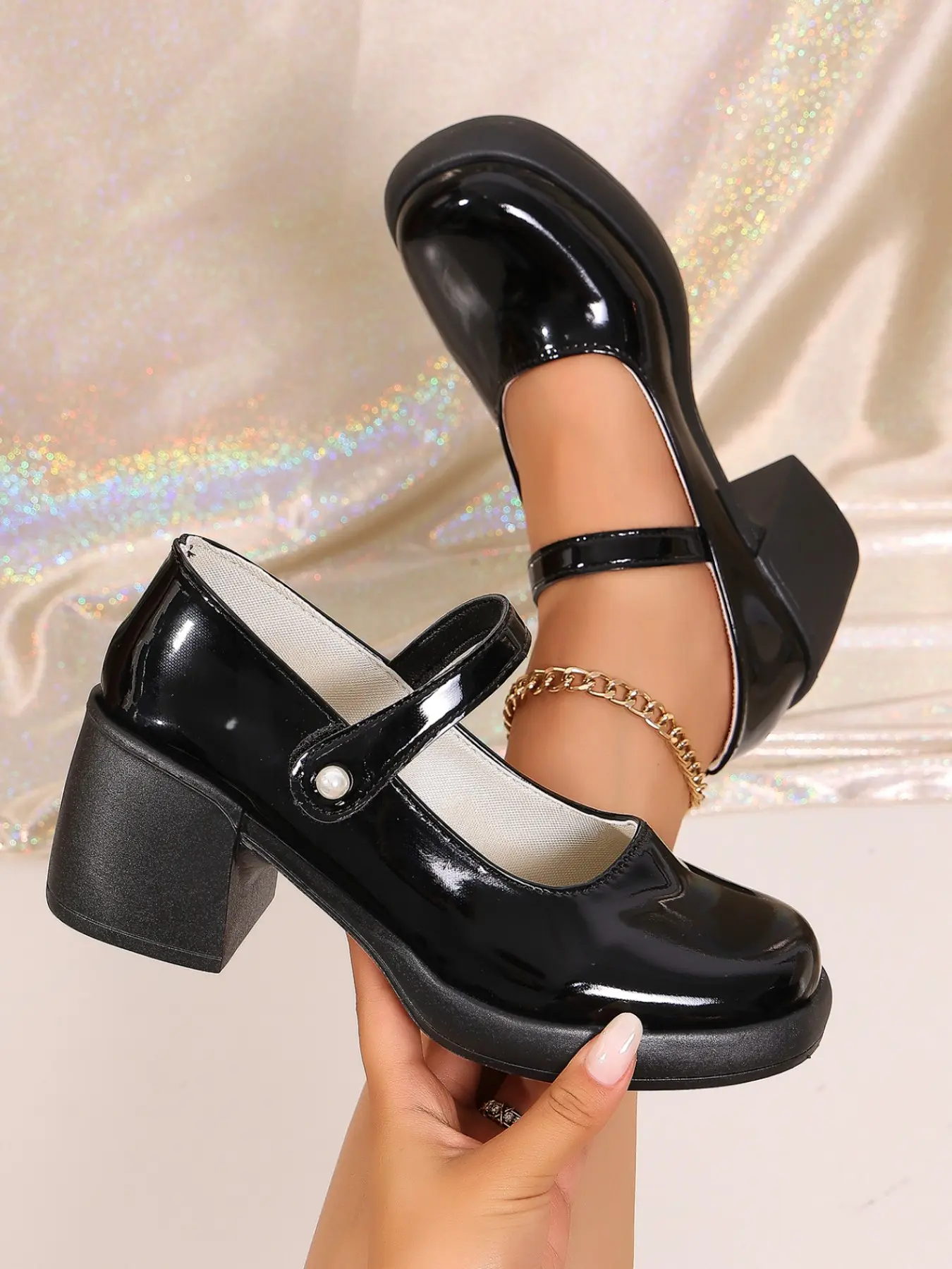 Women's Elegant Fashionable High Heel Mary Janes Pumps, Trendy Exquisite Heeled Court Pumps, Stylish Heels for Party and Special Occasions, Footwear, Mary Jane Shoes