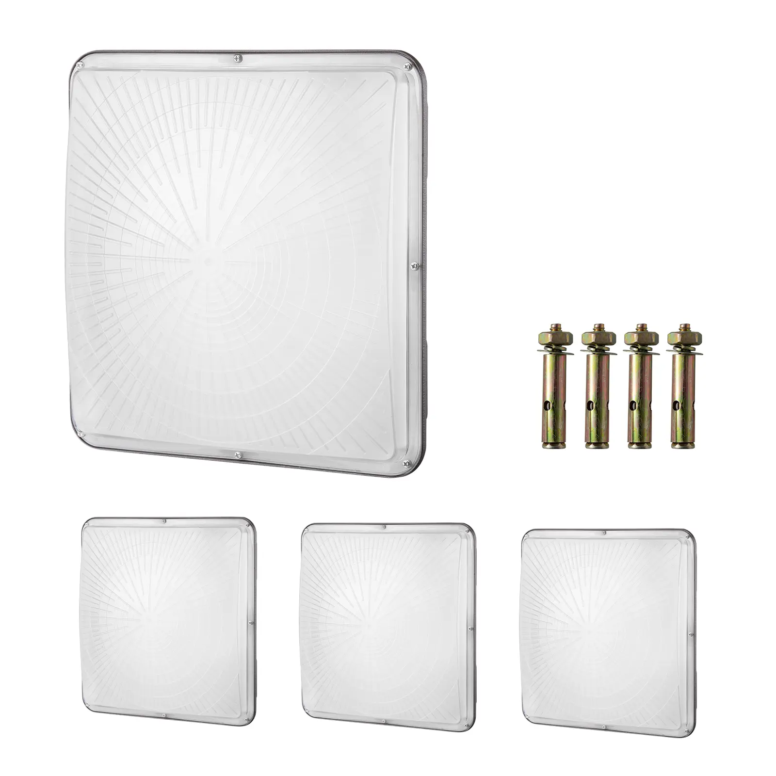 4 Pack LED Canopy Lights, AC100V-265V, 50/60Hz Voltage, 150W Power, Die-casting Aluminum Housing Construction, 16500LM 5000K Daylight Commercial Industrial Outdoor Canopy Lights