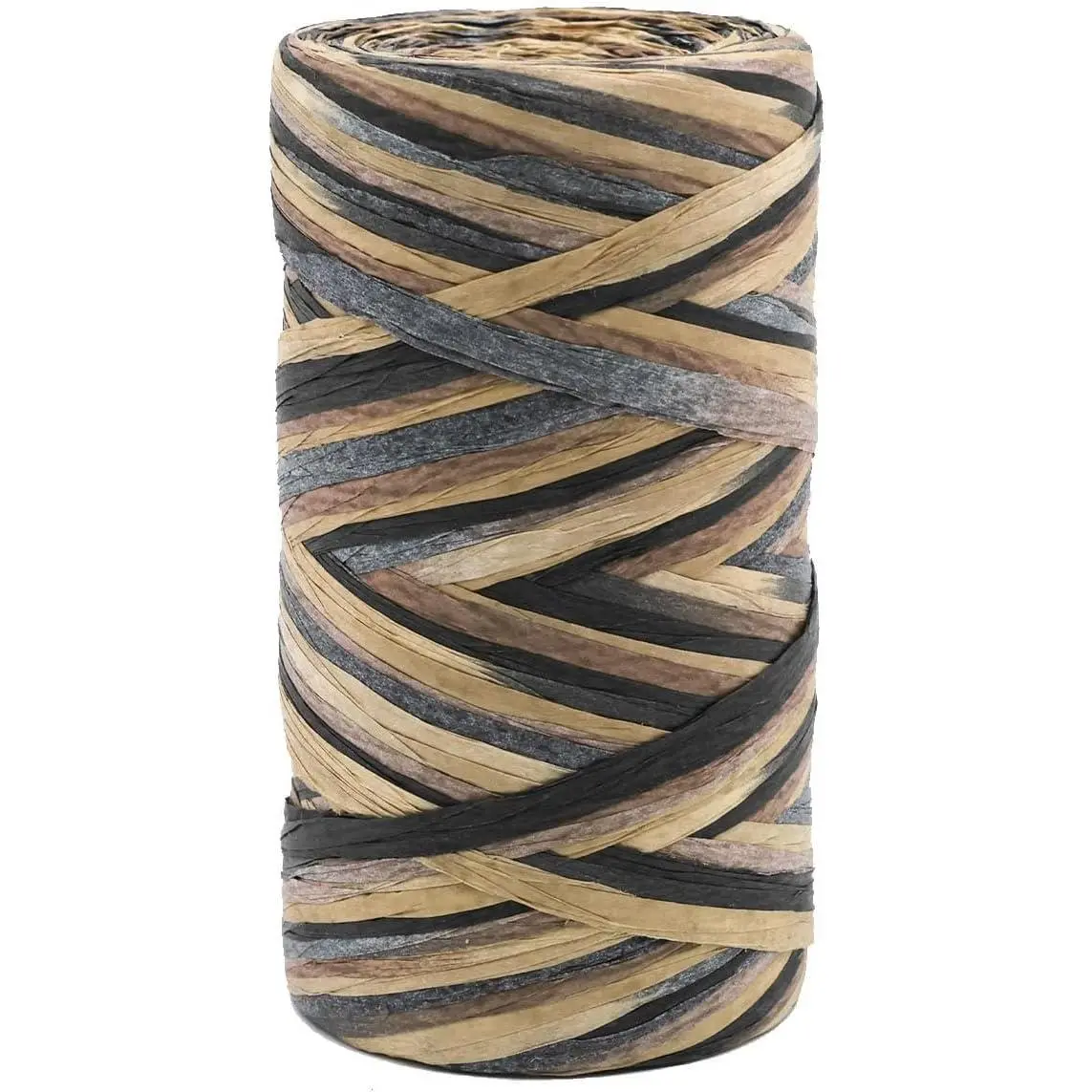 393 Feet Colored Raffia Paper Ribbon, Section Dyeing Packing String for Gift Wrapping and DIY Decoration (Brown)