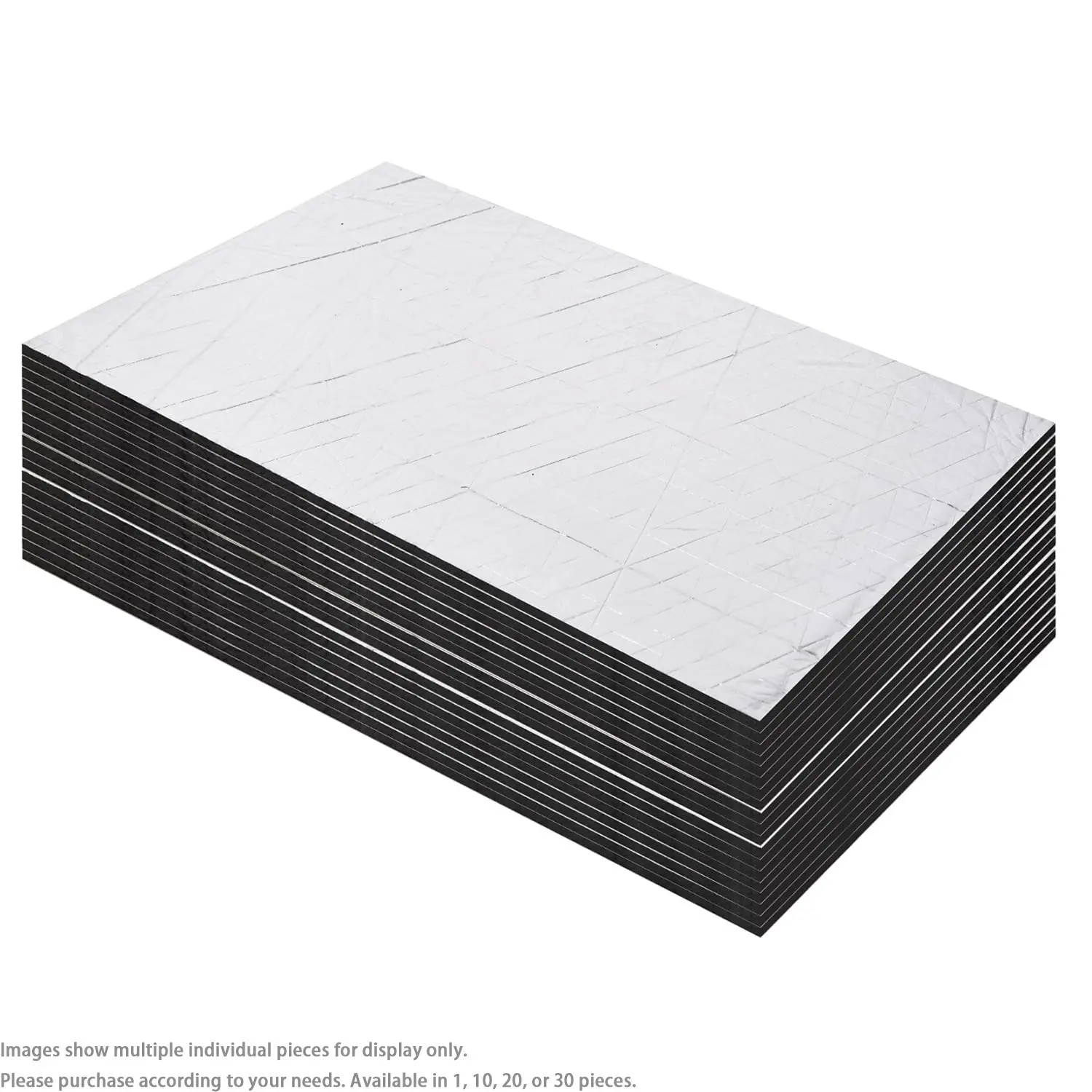 18 x 25cm Multi-Pack Self-Adhesive Aluminum Foil Foam Sheets, 5mm Thick Cut-to-Fit Insulation Foam Pads for Cars, Walls, Windows, Pipes & DIY, 1/10/20 Pieces