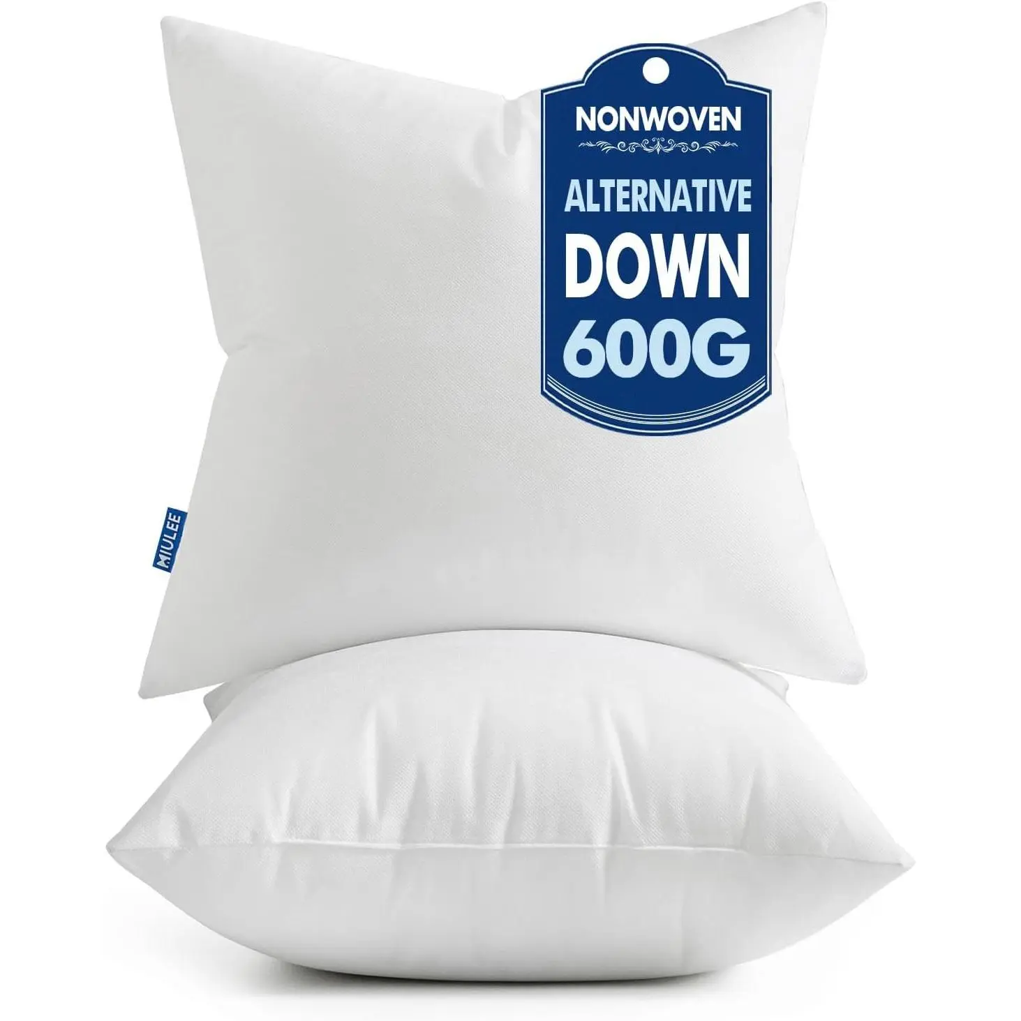 Set of 2 Standard Size 20x20 in Throw Pillow Inserts, 100% Virgin Filling Nonwoven Inserts for Couch, Sofa, Square Shape