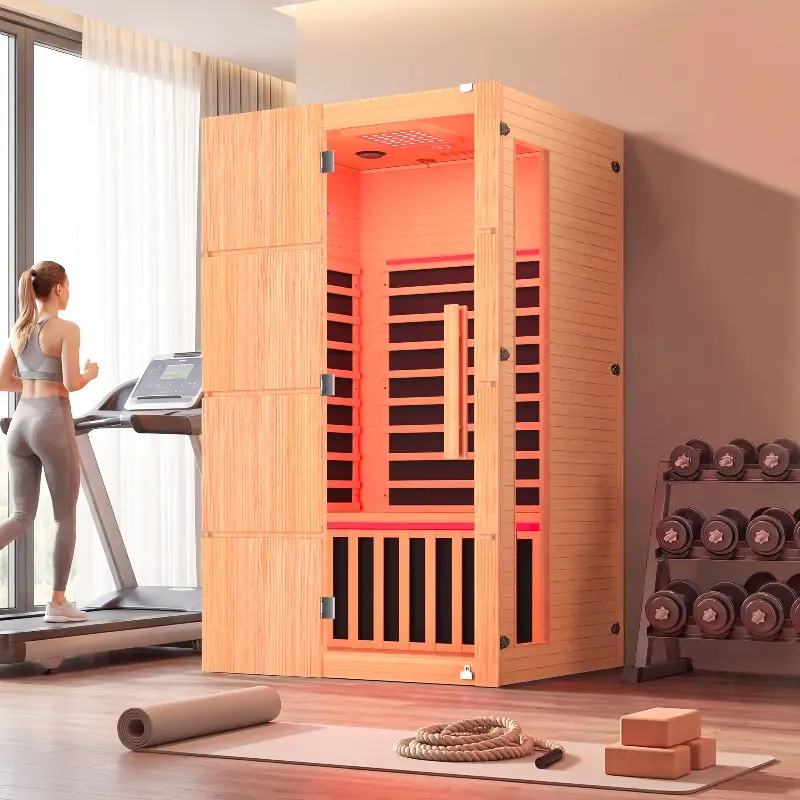 2 Person Infrared Sauna for Home, Indoor Wooden Sauna, 39.4"×48"×78.8"