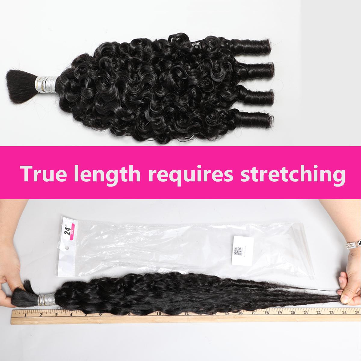 Iwish 15A Human Hair Burmese Curly Bundles Braiding Hair for Boho Braids nprocessed Virgin Raw Hair Bulk Weave Extensions No Weft 100g 12-32 Inch Natural Color