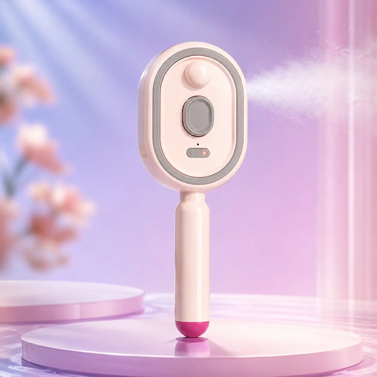Rechargeable Mist Spray Scalp Massage Hair Brush, Misting Hair Brush, Portable Electric Scalp Care Comb, Soft Bristles for Dry Frizzy Hair, 3 Colors Available