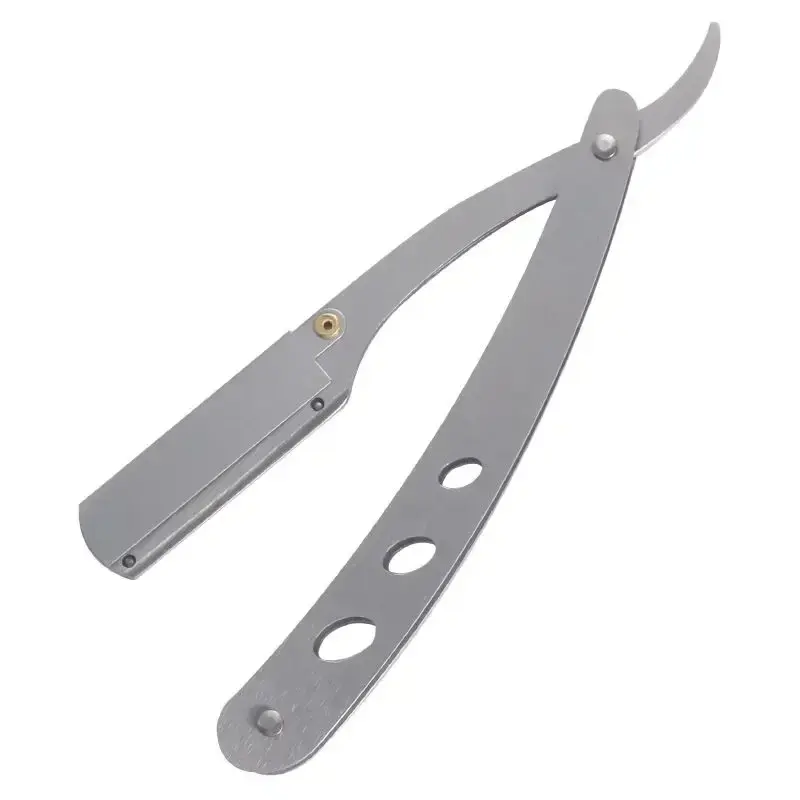 Old style folding shaver, manual stainless steel beard holder, facial contouring, hair shaving, shaving razor, shaving razor